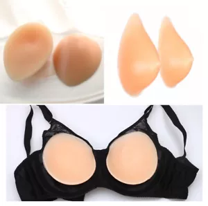 Silicone Breast Form Enhancers Insert Pad Mastectomy Prosthesis 1Pair Fake Boobs - Picture 1 of 9