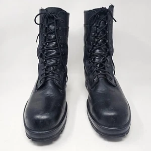 Bates Boots Mens 11.5 Black Durashocks Combat Steel Toe Leather Motorcycle Rider - Picture 1 of 19