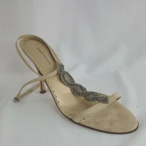 Banana Republic GOLD Leather Strap Heels SANDALS Shoes Size 10 made in Italy - Picture 1 of 12