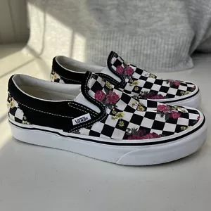 VANS OFF THE WALL Rose Poppy Daisy Floral Checkerboard Skate Shoes Women’s 6.5 - Picture 1 of 9