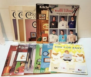 VTG THE CRICKET COLLECTION & LEISURE ARTS CROSS STITCH BOOKLETS.LOT OF 11. 1980s - Picture 1 of 7