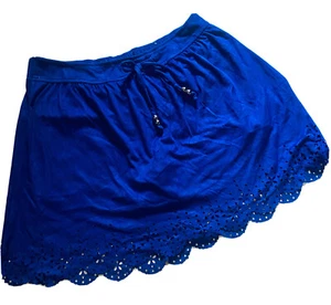 Justice Beautiful Blue Faux Suede Lazercut Skirt Skort Shorts 14 - Picture 1 of 9