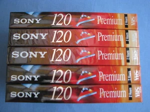 LOT 5 CASSETTES VIDEO VIERGE SONY 120 PREMIUM SOUS BLISTER - Photo 1/1