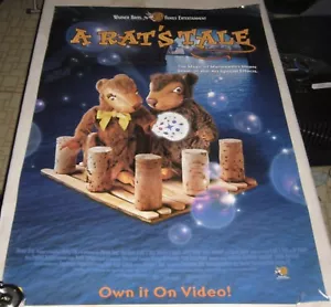 Vintage WARNER BROTHERS, A RATS TALE 1998 VIDEO POSTER 27" X 40" - Foto 1 di 2