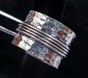 30.00 Silver Plated Ethnic Jewelry Spinners Meditation Ring 9 size 4NUA - Picture 1 of 9