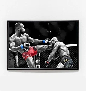 Leon Edwards vs Kamaru Usman 2 KO Fight Poster Original Art - UFC 278 NEW USA