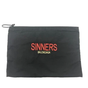 BALENCIAGA 459745 SINNERS logo Second Pouch Bag Handheld Clutch bag Nylon Black - Picture 1 of 12