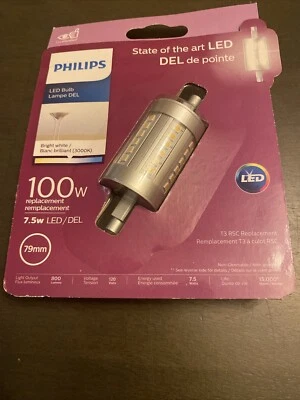 NEW Philips 471946 T3 RSC LED Light Bulb 7.5W = 100W 3000K 800 Lm. Double Ended - Image 1 of 2