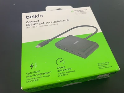 Belkin Connect 4-Port USB-C Hub 3.2 Gen 2 - Black AVC018btBK - Image 1 of 4