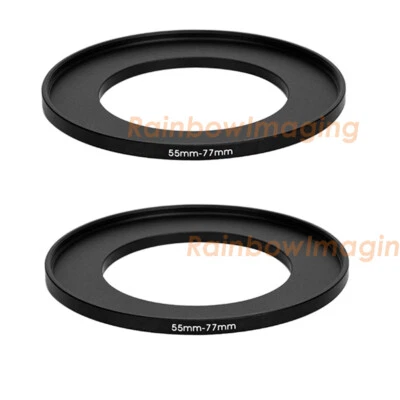 (2 Pcs) 55-77mm 55mm to 77 mm Metal Step Up Lens Filter Ring Adapter US Seller - Image 1 of 2