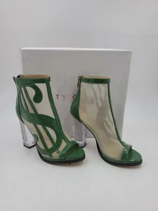 Katy Perry The Richie Mesh 4.25” Patent Heels Green Booties 7.5M - Picture 1 of 12