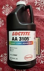 LOCTITE AA 3105 LITER Light Cure Adhesive (33.8 FL OZ)  P/N: 230367   ONE BOTTLE - Picture 1 of 1