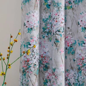 Floral Blackout Curtains 84 Inches Long 2 Panels Pink And Blue Floral Thermal In - Picture 1 of 6