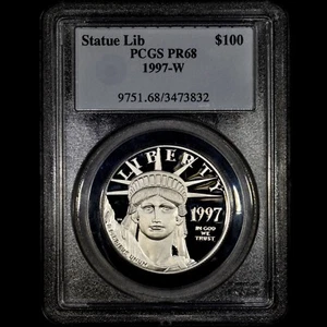 1997-W $100 PLATINUM EAGLE COIN ✪ PCGS PR-68 ✪ 1 OZ PROOF PF 9995 OZT ◢TRUSTED◣ - Picture 1 of 2