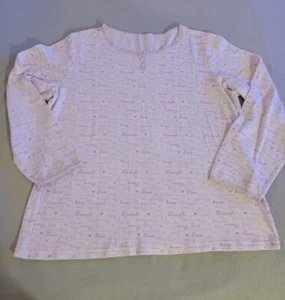 Croft & barrow womens pink hearts inspirational pajama top size medium - Picture 1 of 6