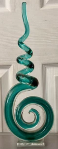 Badash corkscrew Murano-style Blown Art Glass Centerpiece 15" tall Sculpture - Picture 1 of 3