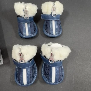 Pup Crew Dog Boots Medium Set of 4 Boots Ankle Strap Rain Snow Paw Protection - Picture 1 of 9