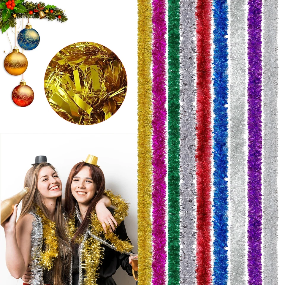 Chunky Tinsel Christmas Tree Party Home Festive Xmas Decoration Garland 1.8metre - Image 1 of 1