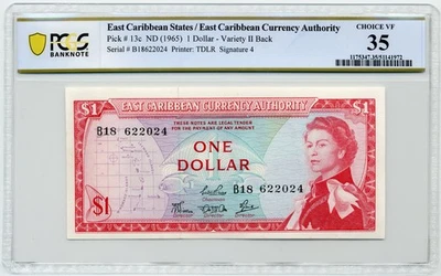 1965 $1 East Caribbean Currency Authority, Pick# 13c - PCGS Choice VF 35. - Image 1 of 2