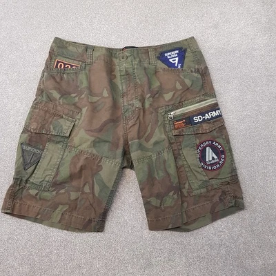 Superdry Mens Shorts 30 Green Camo Cargo Utility Military Ripstop Combat Field — 第 1/4 张图片