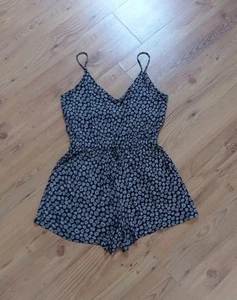 H&M Träger-Jumpsuit Einteiler Shorty Gr.S Allovermuster Spaghetti Träger Viskose - Bild 1 von 18