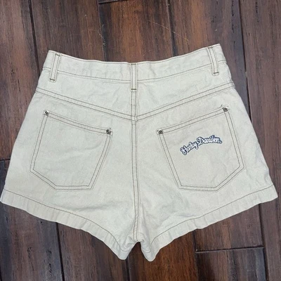 Pantalones Cortos Harley Davidson Damas Caqui Talla 6 De Colección Hechos en EE. UU. Motocicleta Alta Foto 1 de 4