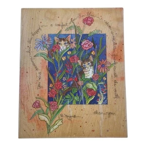 Stamps Happen #90050 You're A Treasure Wood Mounted Rubber Cats Garden Flowers - Picture 1 of 6