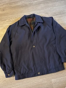 Berkertex Men’s Navy Collared Jacket Wool Effect Vintage 90s Size S / M - Picture 1 of 7