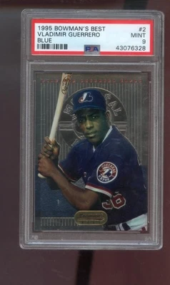 Карта 1995 Topps Bowman's Best Blue No2 Владимир Герреро дебютант RC PSA оценка 9 - Изображение 1 из 2
