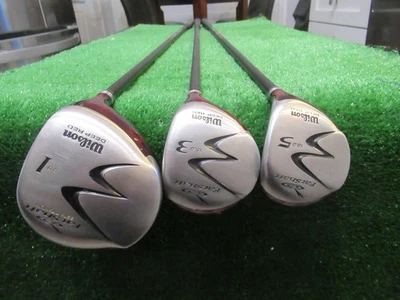 WILSON DEEP RED FAT SHAFT 9* DRIVER 3 & 5 WOOD SET GRAFALLOY REGULAR GRAPHITE RH - Image 1 of 4