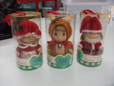 Lote de 3 Adornos Enesco Navidad Navidad Preciosos Momentos Posables Nuevos En Caja Foto 1 de 3