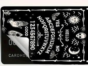 Ouija Board Themed Credit Debit Card Sticker Witchy FULL COVER NO CHIP CUTOUT - Picture 1 of 2