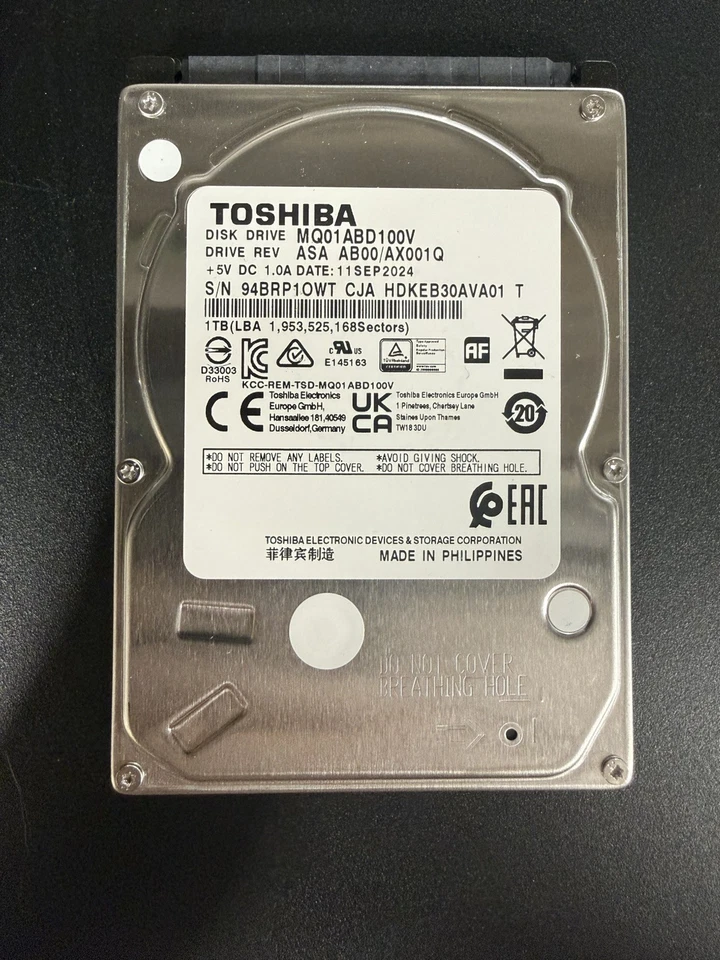 New Toshiba  1TB SATA 3GB/s 2.5" 9MM Internal Laptop Mac PS4 Hard Drive - Image 1 of 1