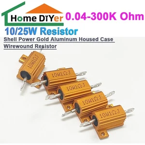 2×10/25W 0.04-300K Ohm Shell Power Gold Aluminum Housed Case Wirewound Resistor - Picture 1 of 5