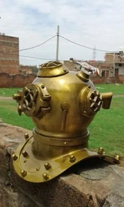 Antique Brass Scuba Mini Diving Divers Helmet US Navy Mark V CHRISTMAS Gift - Picture 1 of 5