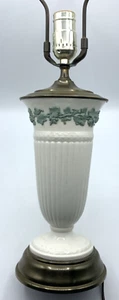 Wedgwood Queensware Cream Celadon Green Lamp w/ Harp & Finial  - Picture 1 of 9