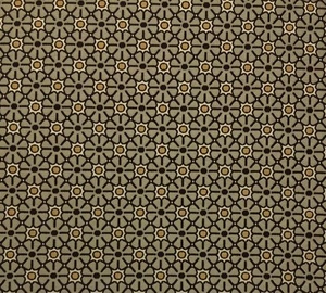 ROBERT ALLEN POLKA FLORAL BEIGE TAN DOTS JACQUARD UPHOLSTERY FABRIC BY YARD 54"W - Picture 1 of 5