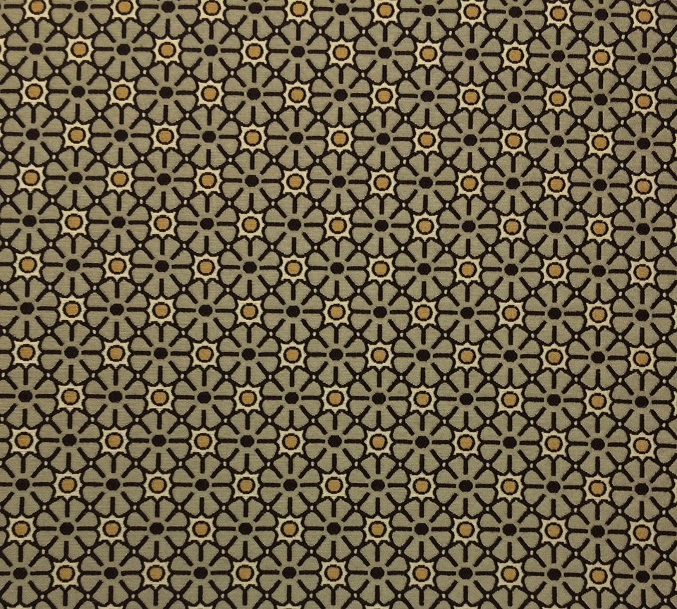 ROBERT ALLEN POLKA FLORAL BEIGE TAN DOTS JACQUARD UPHOLSTERY FABRIC BY YARD 54"W - Image 1 of 4