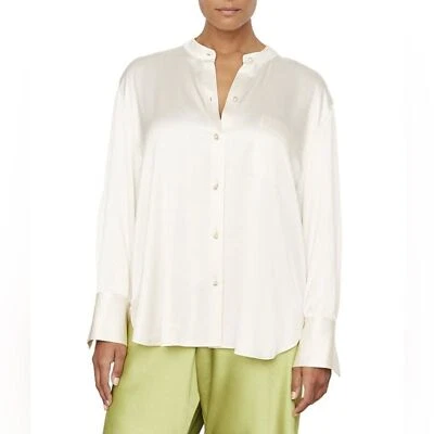 Blusa Vince gola de seda tamanho 10 creme - Imagem 1 de 4