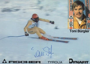 TONI BÜRGLER - Tarjeta de autógrafo original firmada Ski-Alpine Suiza - Imagen 1 de 1