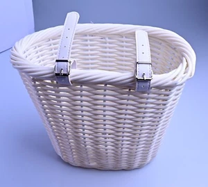 Handwoven Bicycle Front Basket Adjustable Bike Handlebar Carrier Bag Pannier - Picture 1 of 7