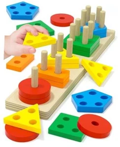 Montessori Toys for 1 2 3 Year Old Boy Girl, Toys for Ages 2-4 0-2 Rainbow - Picture 1 of 7
