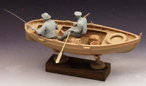 1/64 Resin Fishermen and boat unassembled unpainted bbj - Picture 1 of 4