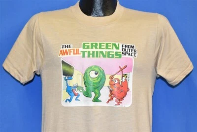 vintage 80s THE AWFUL GREEN THINGS FROM OUTER SPACE BOARD GAME t-shirt SMALL S - Image 1 of 3