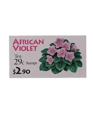 U.S. BOOKLET OF 10 SCOTT #BK176 1993 29ct AFRICAN VIOLET Never Used - see pics - Image 1 of 4