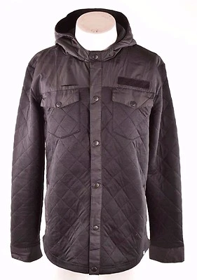 CHAQUETA ACOLCHADA ADIDAS AS PARA HOMBRE $80 M Negra aislada ligera USADA Foto 1 de 4