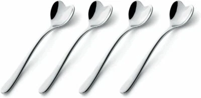 Set of 12 Italian Design Spoon ALESSI for Delta Heart Shaped Demitasse Spoons 5" - Image 1 of 2