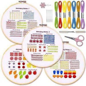 Classic Embroidery Stitches Practice Kit, Embroidery Kit for Beginners Stamped - Picture 1 of 9