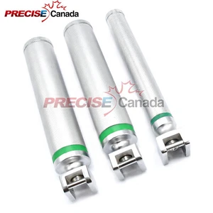 3 Laryngoscope Fiber Optic Handle 1 Small, 2 Medium For Macintosh & Miller blade - Picture 1 of 4