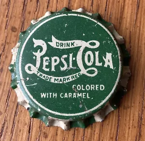 PEPSI:COLA Bottle Cap Crown Green Unused Double Dot Logo Cork Soda Adv - Picture 1 of 5